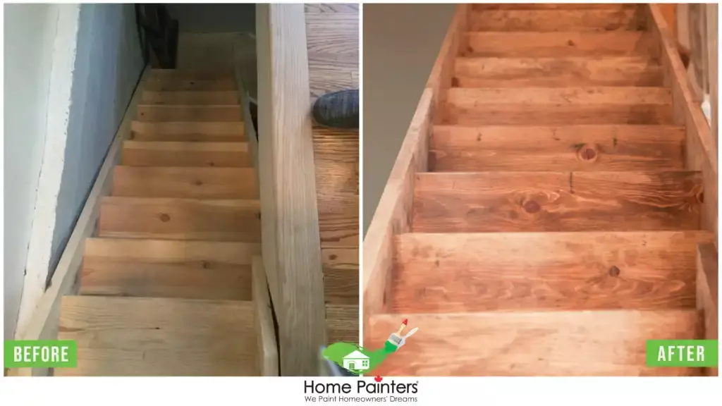 before and after stair painting
