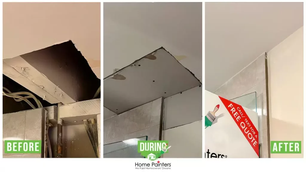 ceiling repair before and after