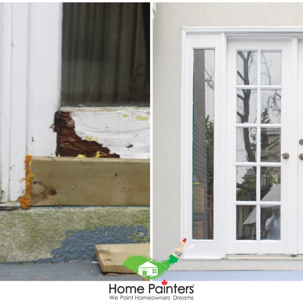 Handyman Carpentry Before and After of Exterior Back Door Trim
