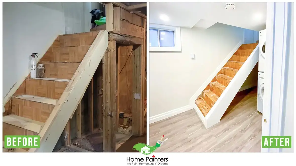 interior wall painting and staircase painting and house repair and renovation by home painters toronto