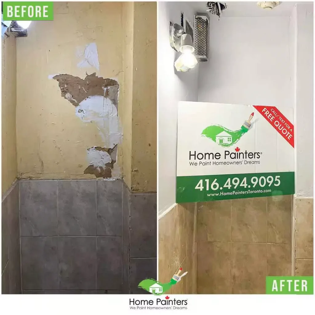 before and after interior wall painting