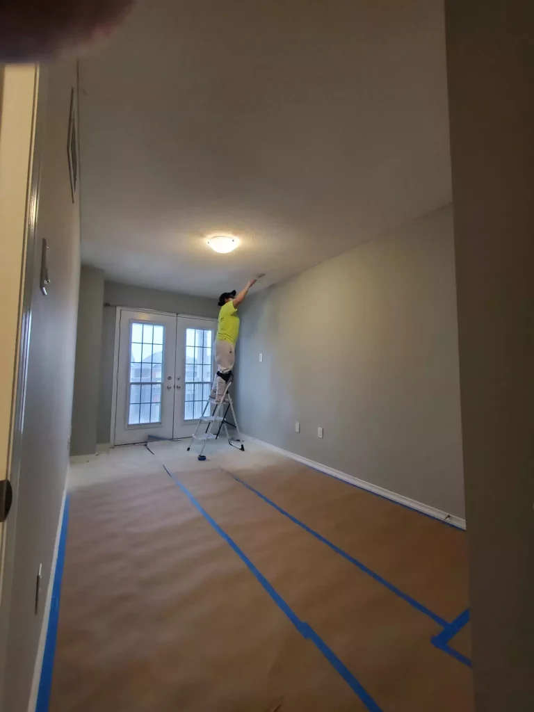 flattening the ceiling by painter