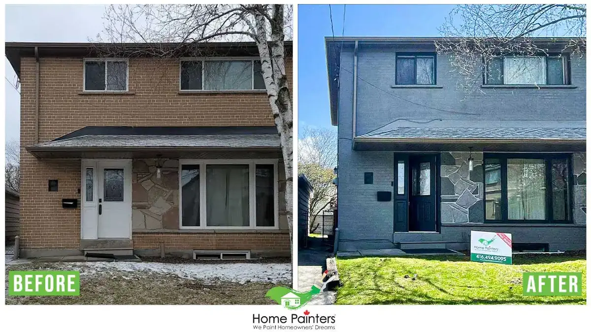 brick staining and vinyl window painting