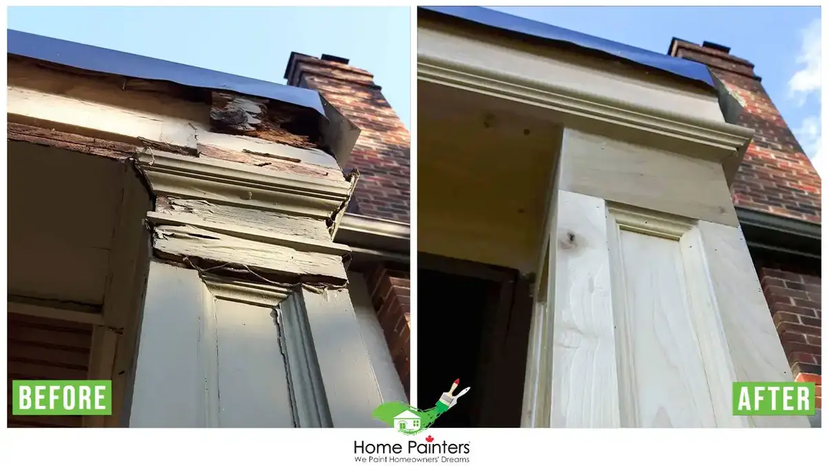 exterior tudor siding carpentry before and after