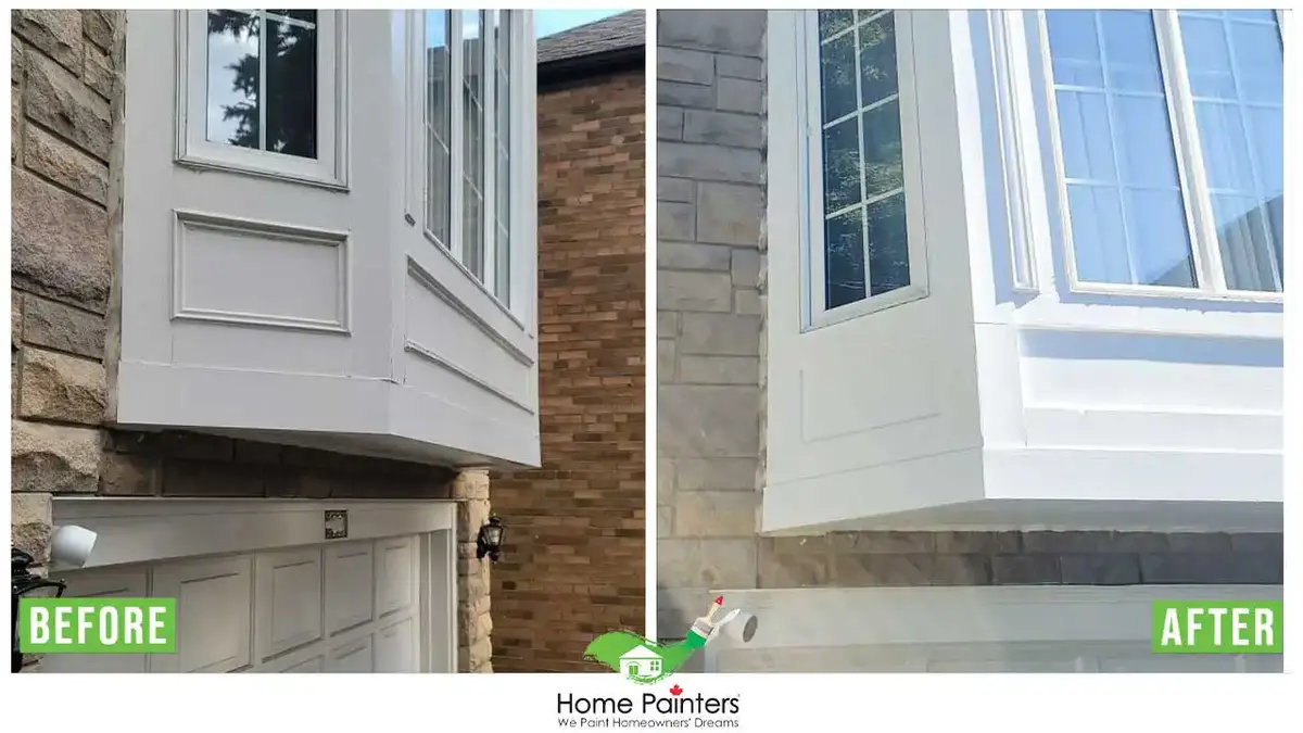 exterior window frame before and after