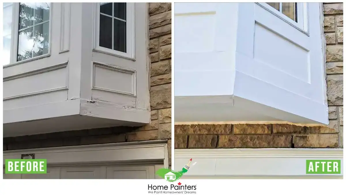 exterior window frame before and after