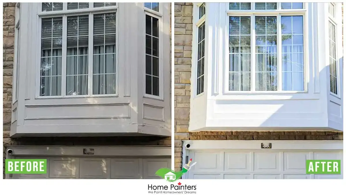exterior window frame before and after