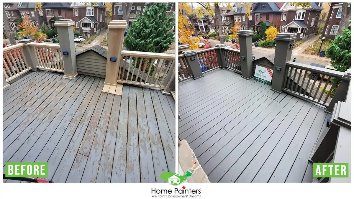 exterior wood before and after