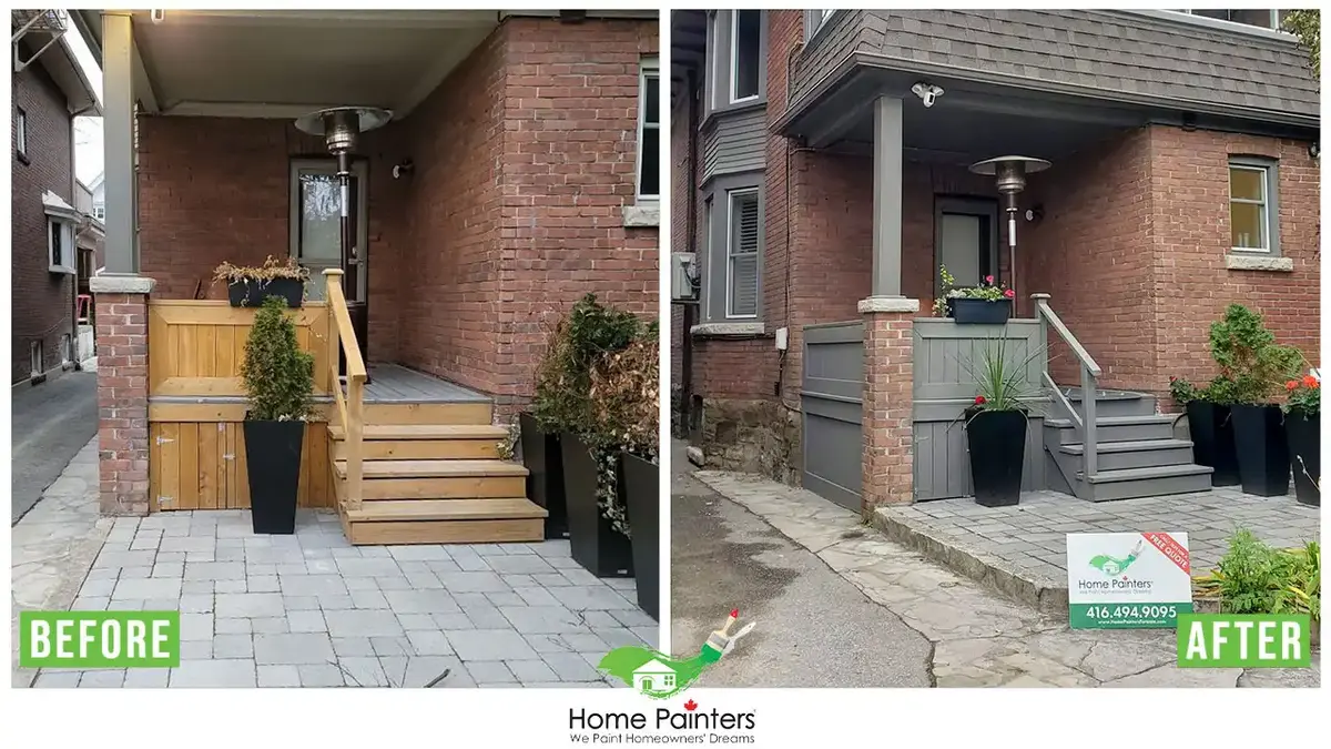 exterior wood painting before and after