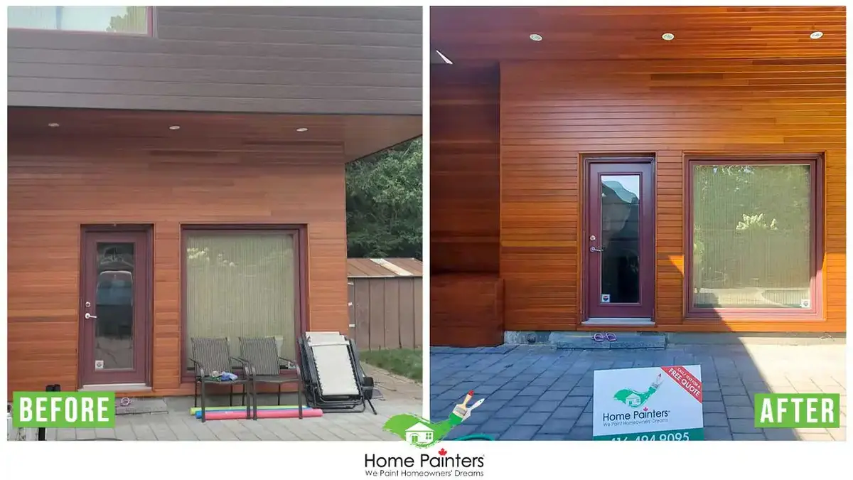 Exterior wood siding painting