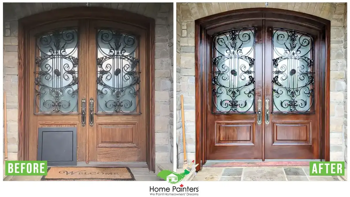 exterior door restaining and refinishing