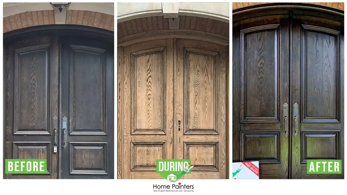 exterior door restaining and refinishing