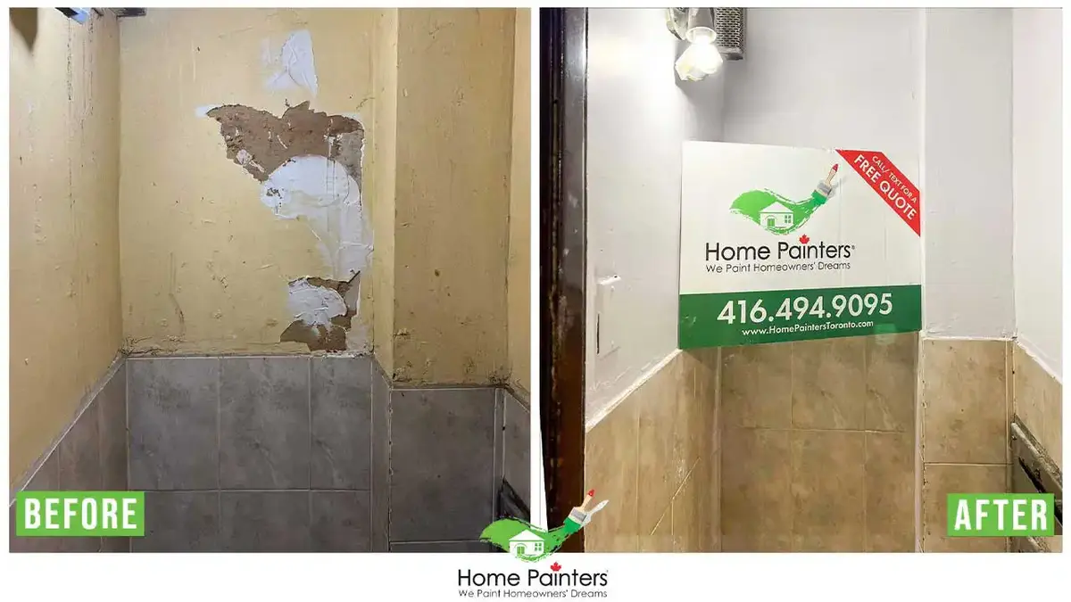 drywall carpentry repair before and after