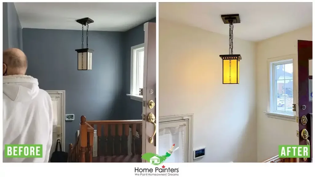 before and after interior wall painting