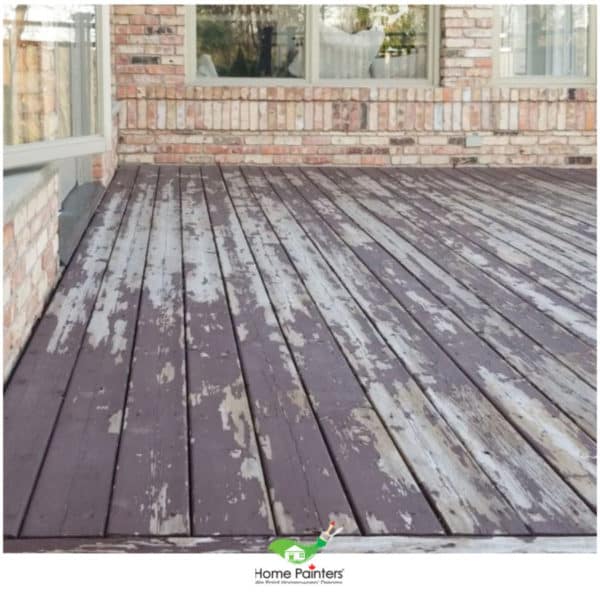 Exterior Painting Deck Staining Brown Faded Back Deck