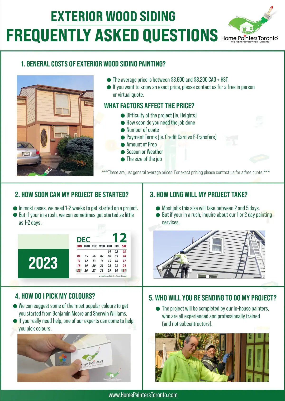 Infographic of frequently asked questions about exterior wood siding