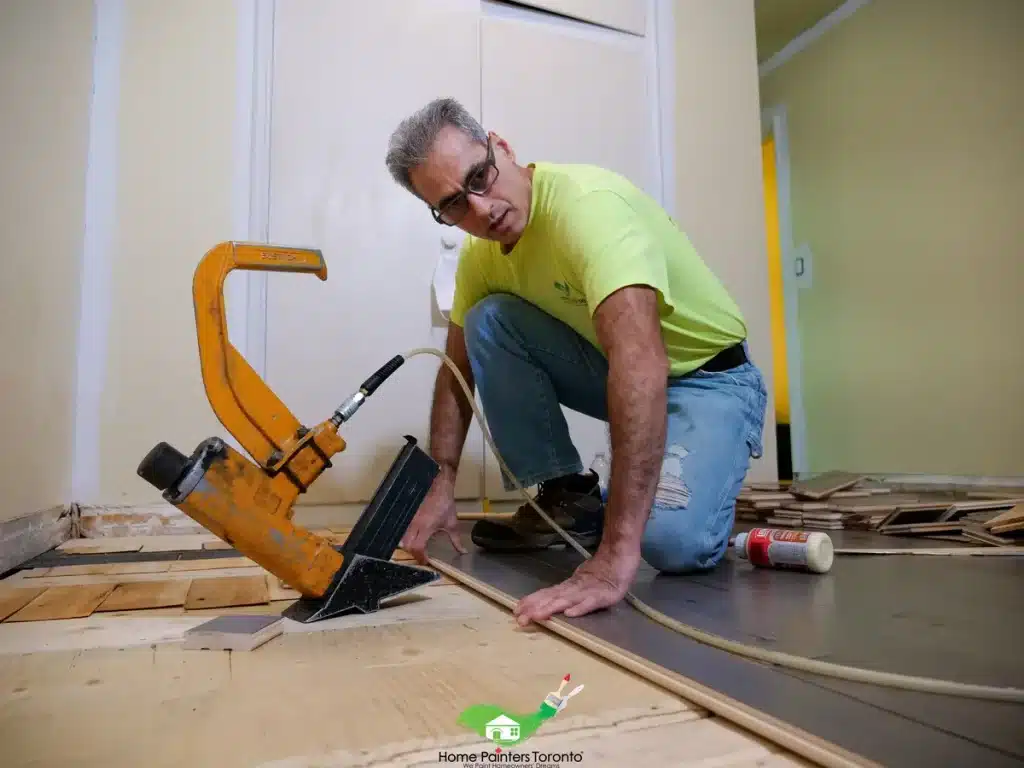 Handyman Flooring Working