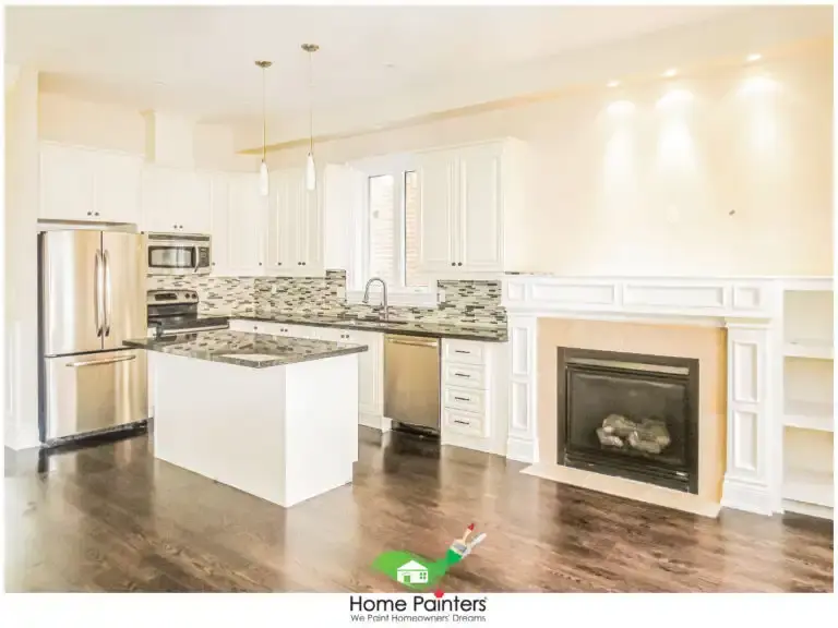 White Modern Kitchen With Cupboards Painted White