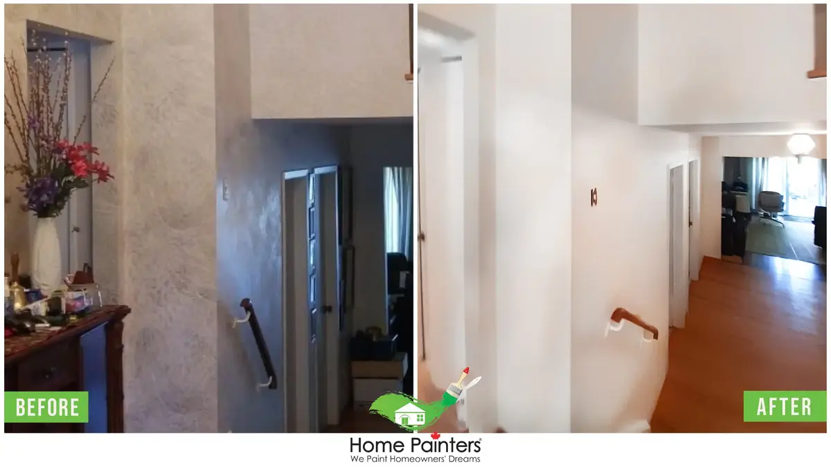 Interior Painting Wallpaper Removal White Before and After Bob and Barbara (4)