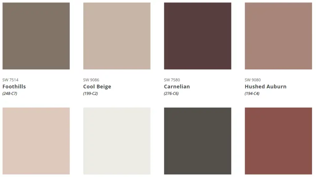 Sherwin Williams colour palette