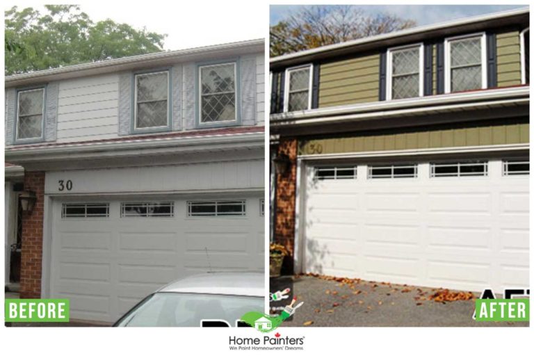 Exterior Aluminum Siding Painting before and after