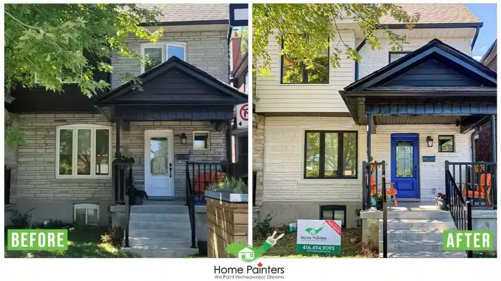 Exterior Brick Staining Before and After