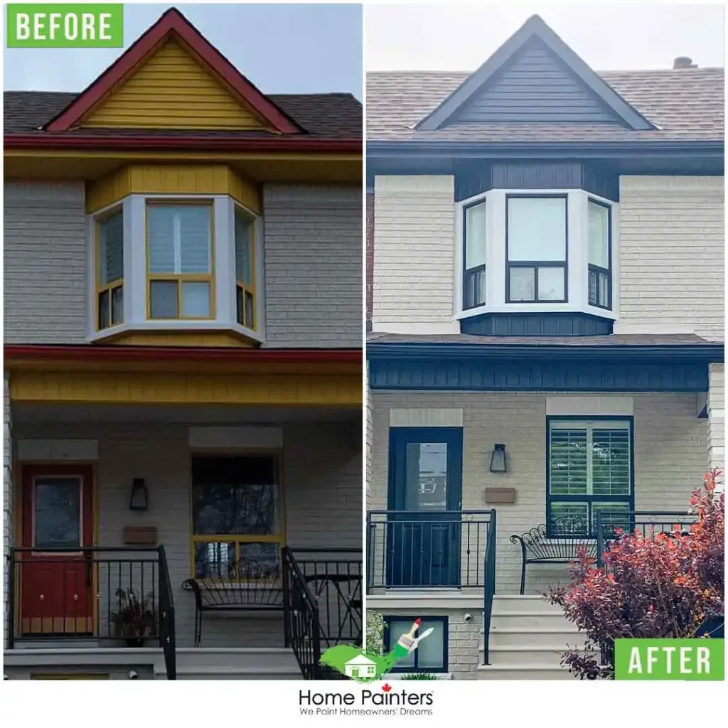 Exterior Brick Staining and Window Frame Painting