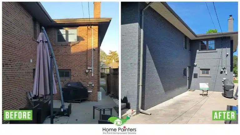 Exterior Brick Staining Before and After