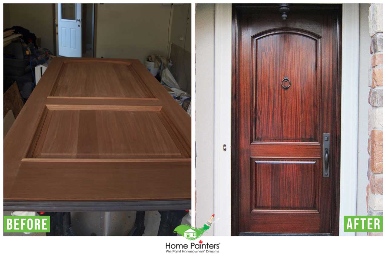 Front Oak Door Refinishing and Re-staining