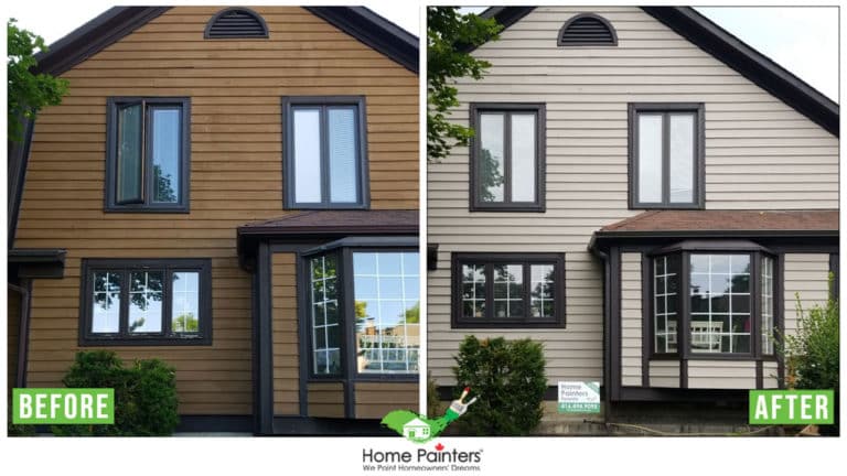 Exterior Aluminum Siding Painting Before and After