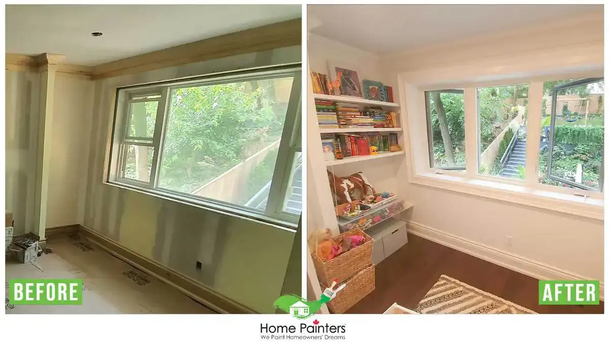 Interior Wall Painting And Window Frame Painting Before And After