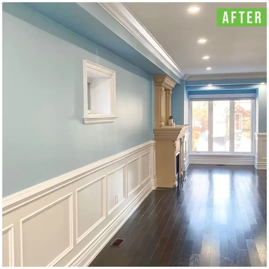 After Interior Wall Painting Light Blue