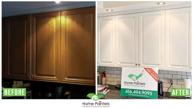 Interior Kitchen Cabinet Refurnishing and Spraying Before and After