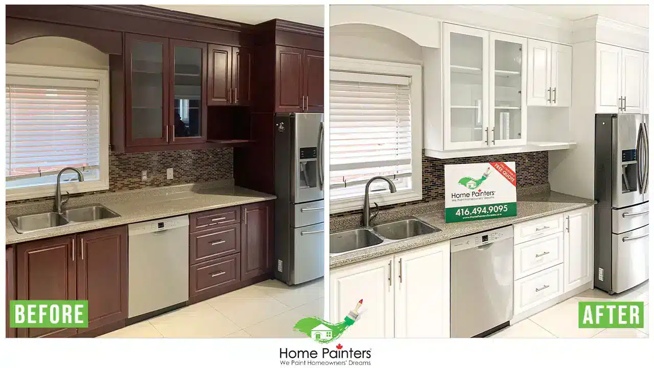 kitchen_cabinet_spraying_by_home_painters_toronto