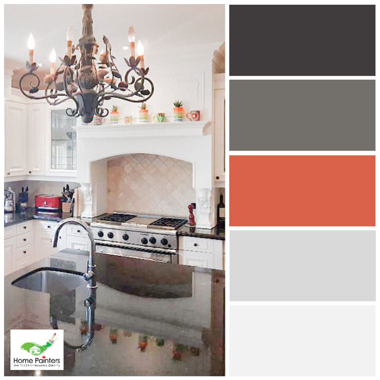 Light Tan White Charcoal Kitchen Colour Palette