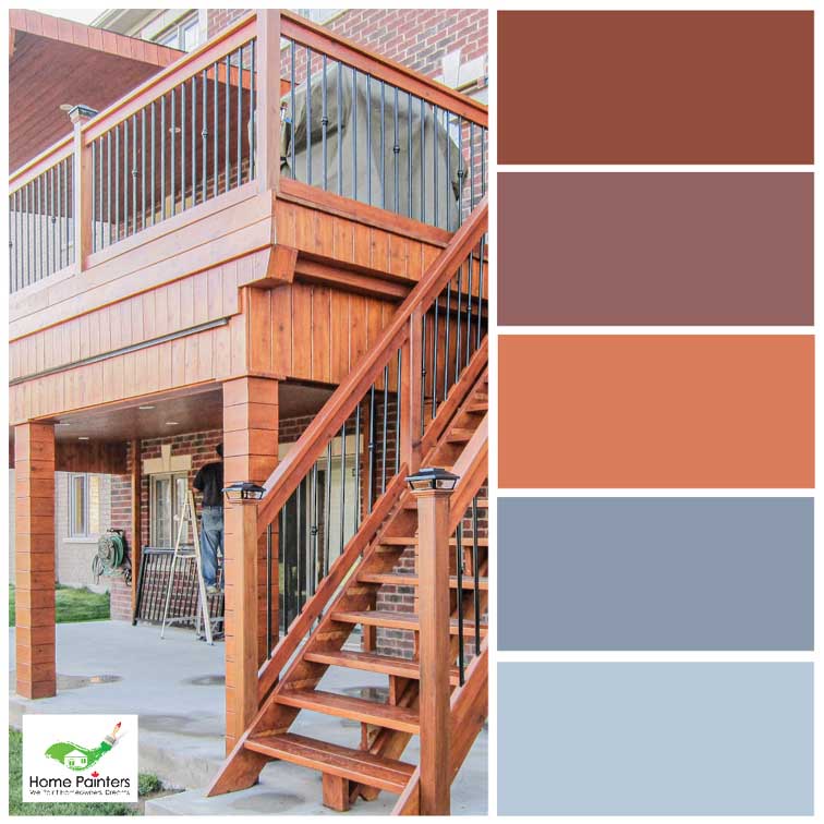 Stained Deck Brick Exterior Colour Palette