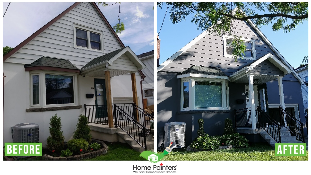 Exterior Aluminum Siding Painting Before and After Result