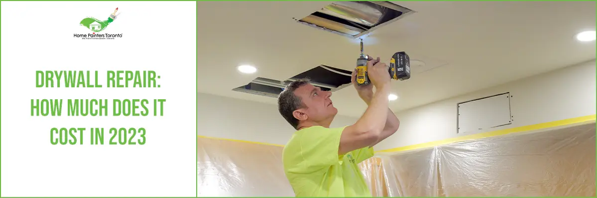 painter doing drywall repair