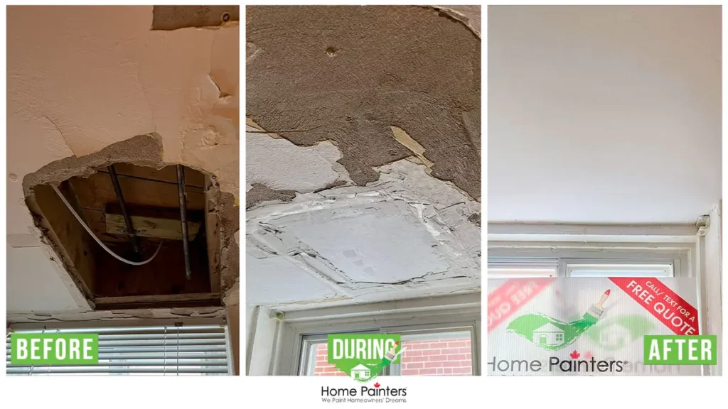 drywall repair before during and after
