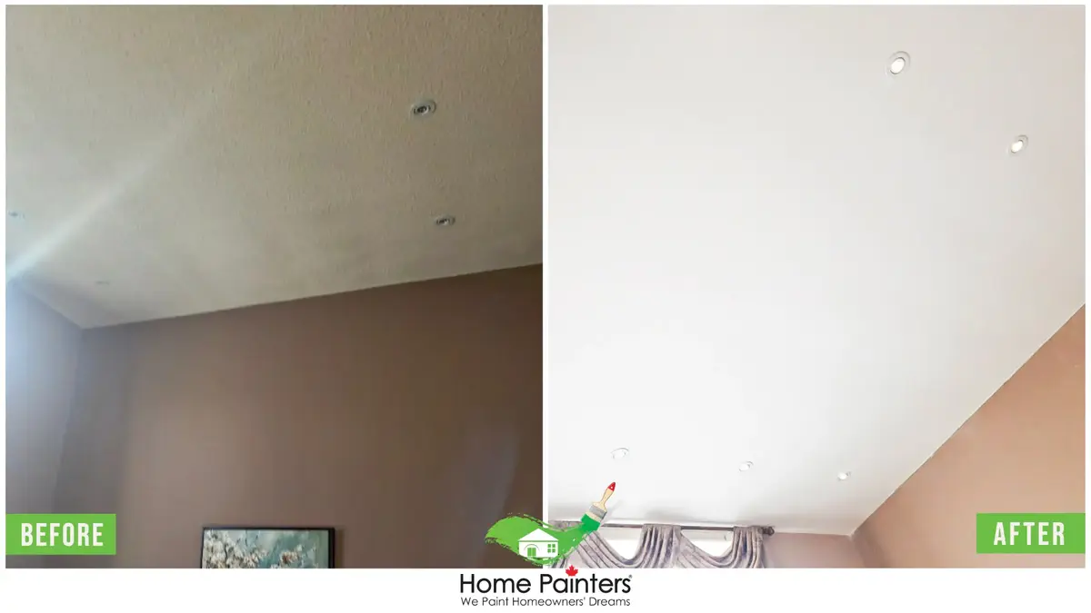 popcorn ceiling removal before and after result