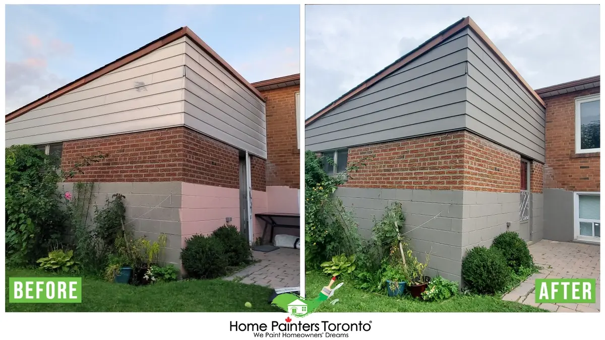 exterior wood siding painting before and after