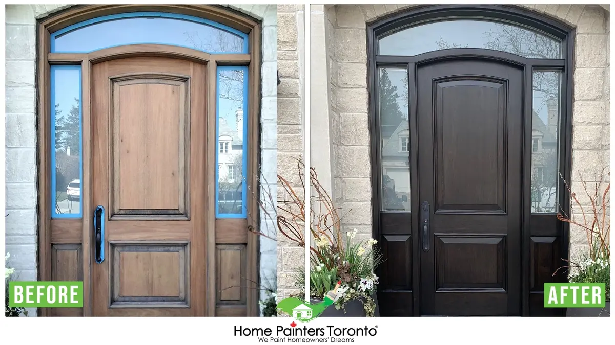 exterior front door refinishing and staining
