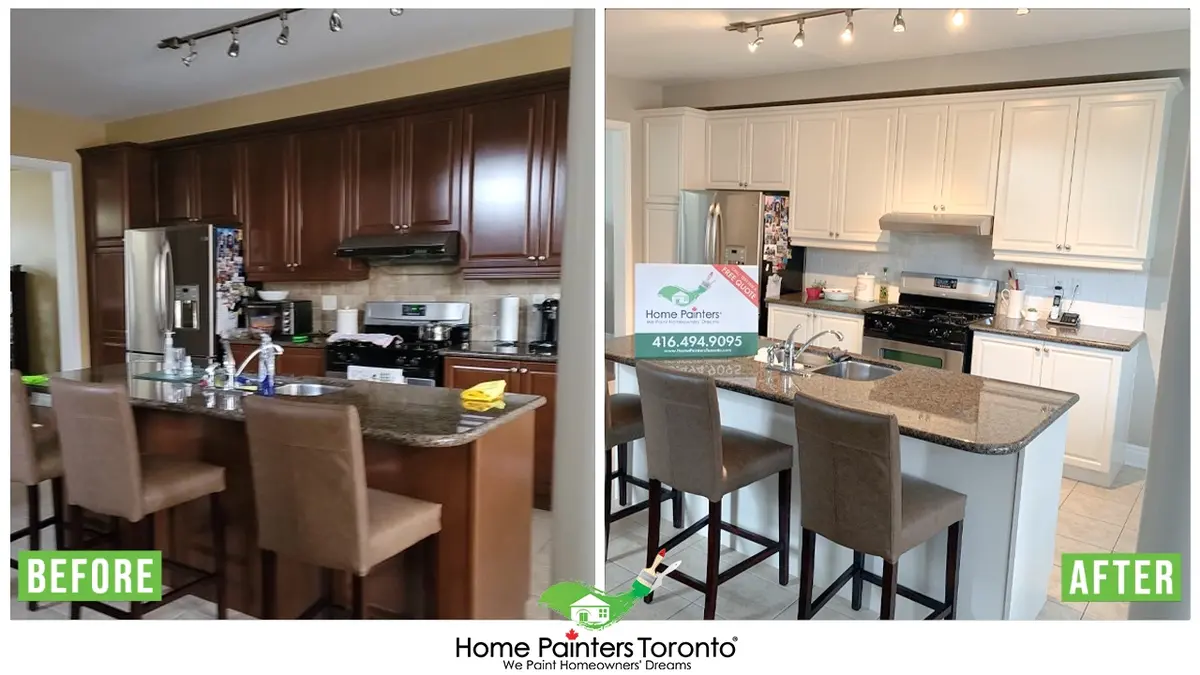 kitchen cabinet painting before and after
