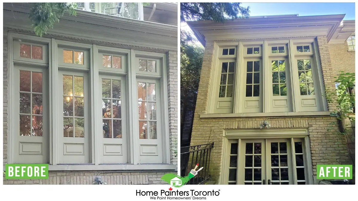 exterior aluminum window before and after