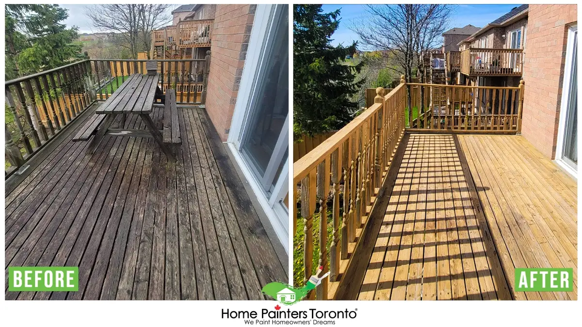 before and after results wood deck repair