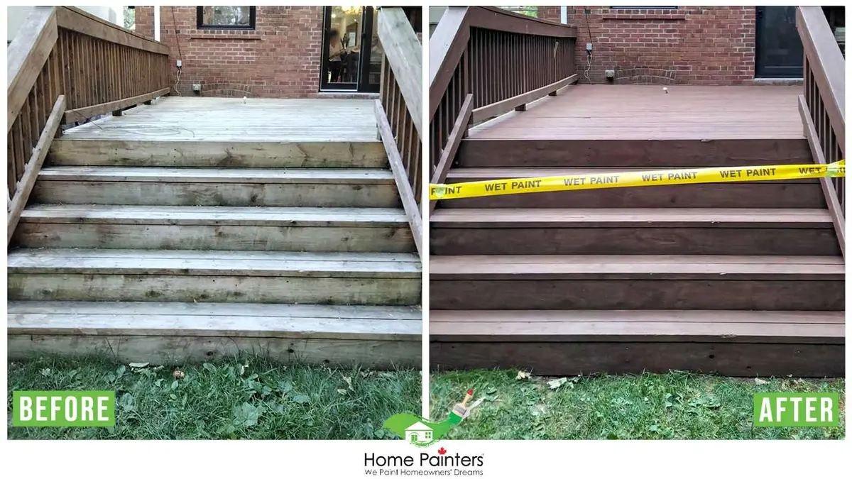 before and after wood deck