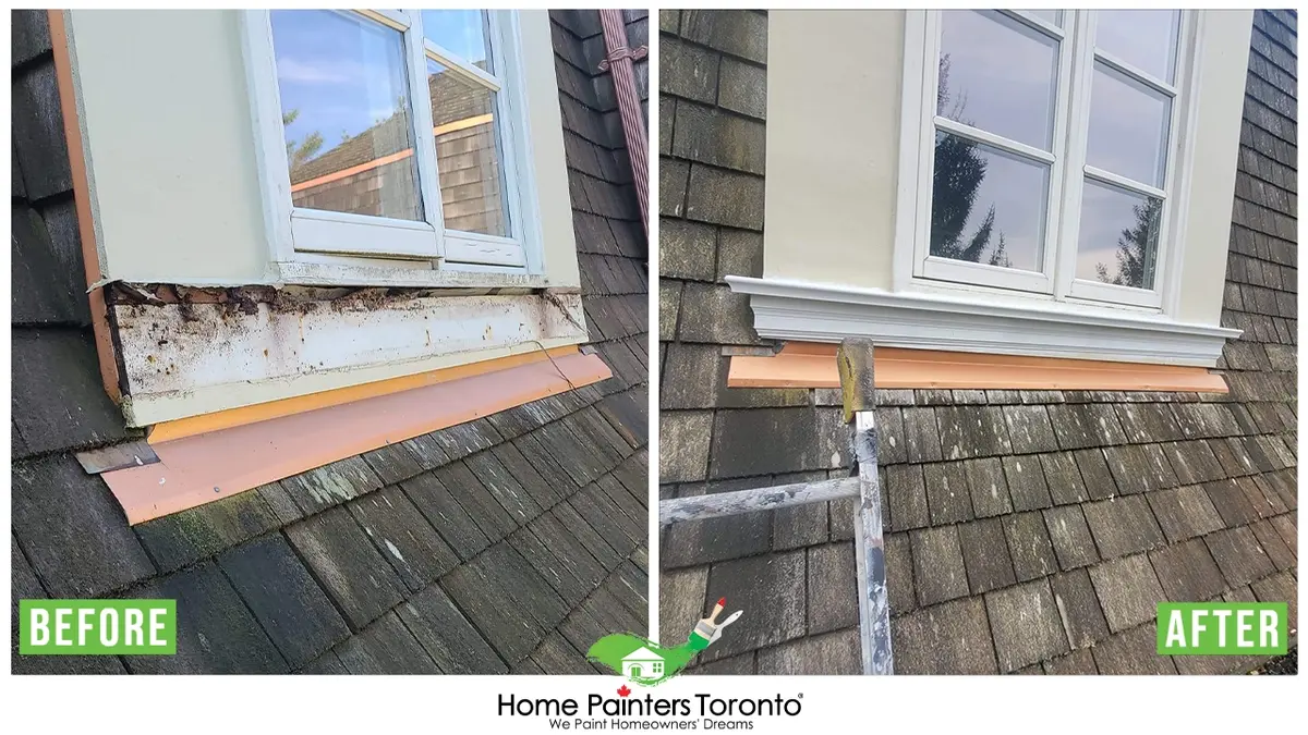 exterior window wood frame painting and handyman