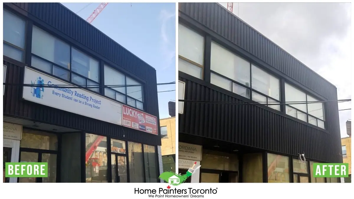 before and after of commercial painting