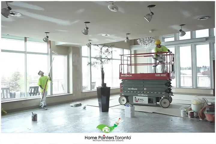 painter painting a commercial space