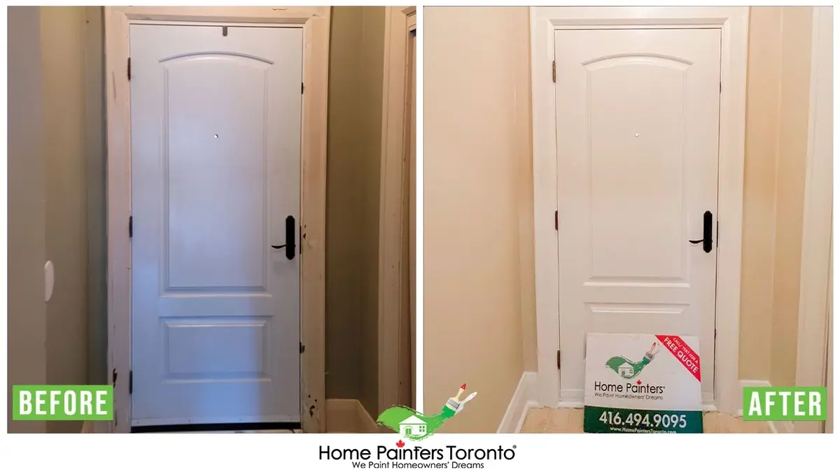 before and after result of door installation and repair